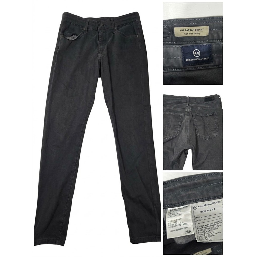 AG Adriano Goldschmied The Farrah Skinny Jeans Womens 28 Washed Black USA Made